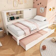Bed Bases & Foundations - White + Wood + 90cm*200cm - View 2