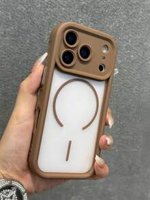 半透明磨砂摄像头镜头保护磁吸无线充电手机壳，兼容 17 Pro Max、17 Pro、17 Air、17、16、15、14、13、12、11 Pro Max，Armor Plus 后盖 - 棕色 - 查看 3