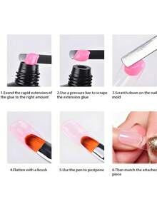 1支美甲硅胶雕塑笔，适用于亚克力3D花朵雕刻和塑形，可点画，二合一硅胶美甲工具，勺形切片雕塑固体凝胶美甲刷 - 彩色 - 查看 4