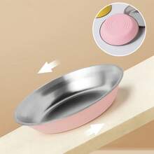 shuo ni mao yi Stainless Steel Dog Bowl Anti-Overturning Pet Bowl Cat Bowl Food Bowl Water Bowl Silicone Bottom Anti-Slip Pet Food Basin Stainless Steel Material Easy To Clean Cat Food Bowl Dog Food Bowl - 500ml - View 6