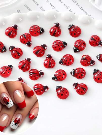 200pcs Resin Ladybugs - Vibrant Multicolor With Black Spots, For DIY Crafts, Suitable For Wedding Decor, Home, Garden, Scrapbooking - Unique Gift Idea For Holiday Outdoor & Indoor Decoration, Garden Accents | Cute Design | Glossy Surface, Ladybug Outdoor Decor 10/100/200pcs