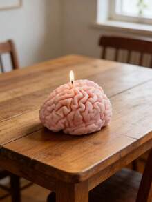 1支新奇大脑造型蜡烛 - 逼真的解剖细节，优质大豆蜡，恐怖、科幻和医学爱好者的完美礼物，别致的家居装饰，持久留香，万圣节和哥特空间的独特吸睛之作。 - 均碼 - 查看 4