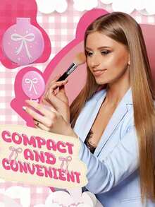 12个/6个/2个粉色蝴蝶结化妆镜套装 - 圆形化妆镜配白色收纳袋和蝴蝶结，粉色蝴蝶结折叠小巧化妆镜，适合女性，派对礼品，女士生日礼物，新娘礼物 - 彩色 - 查看 5