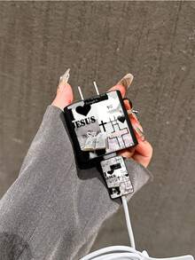 4pcs Charming Charger Protector Case & Cable Organizer Set - 20W/18W Adapter, Adapter Head Cover, Compatible With IPhone 11/12/13/14/15/16/13 Pro Max/16 Pro Max/17 Pro Max/15 Pro Max - Black - View 5