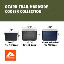 10 Quart Hard Side Cooler Gray 14-Can Capacity Portable Insulated Cooler For Camping & Picnic - Đơn - Xem 7