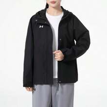 Under Armour Woven Hooded Jacket, Comfortable Loose Casual Sports Outerwear For Commuting, 23600402-001 - Black - View 1