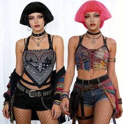 Bold Fluffy Mushroom Cut Short Wig For Women, 2-Color (Black/Neon Pink) Options, Perfect For Parties, Music Festivals & Cosplay, Comfortable & Easy To Maintain