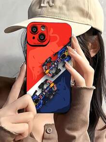 Cars Racing Colorful Background. This Stylish Black Phone Case Is Compatible With Samsung, Apple, , , , Transsion, ,  And Honor. Made Of TPU Silicone, It Offers Shock And Drop Protection And A Superior Feel. It's An Ideal Gift For Family, Friends, And Loved Ones, And A Perfect Choice For Valentines Day And Year's Gift. - 黑色 - 查看 3