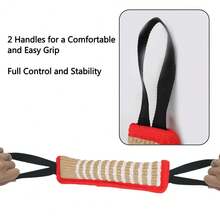 Dog Training Dog Bite Stick Chewing Pet Toy With 2 Rope Handles Dog Training Pillow Bite Tug Durable - Brown - View 5