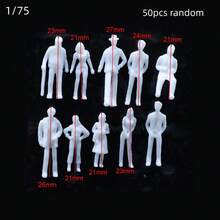 50pcs 1:50/75/87/100/150/200 Scale Whtie Paintable ABS Plastic Miniature People Figures For Landscape Diorama - As Photos - View 6