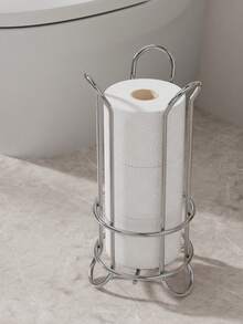 1pc Metal Upright Tissue Paper Holder, Bathroom Toilet Roll Dispenser - Vertical - View 7