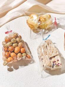 100个透明玻璃纸礼品袋，OPP塑料零食袋，带扎带，饼干袋，透明礼品袋，玻璃纸零食袋，用于礼品包装、糖果包装、烘焙食品包装、婚礼回礼、毕业礼物、生日礼物、派对礼品 - 無色 - 查看 5