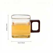 6 Pieces Of Glass Wooden Single-Layer Cups, High Borosilicate Glass Tea Cups, Large Capacity Drinking Coffee Cups, Wooden Handle Drinking Cups, Household Milk Tea And Juice Single-Layer Cups, Small Capacity Freshly Ground Coffee Cups, Walnut Wood Handle Coffee Cups, Household Breakfast Milk Tea Cups And Beverage Cups, Gifts - Multicolor - View 7