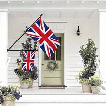 Wandmontage Teleskop Flagge Pole, Aluminium mit Gold Ball Top, drehender Halter für Home Garden Outdoor - Schwarz - Übersicht 1