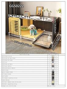Plastic & Metal Combination Small/Medium Dog Crate With Pull-Out Tray, Indoor Puppy Playpen, Easy Assembly - Multicolor - View 14