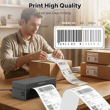 RONGTA Thermal Label Printer RP425 - Inkless Desktop Printer, Compatible With Mobile Phones And Computers, Ideal For Printing Shipping Labels For Home/Warehouse/Small Business, Compact Desktop Printer - Black - View 2