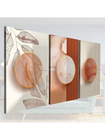 KIT Quadro Decorativo Minimalista Abstrato Geometrico Luxo Sala Quarto MDF