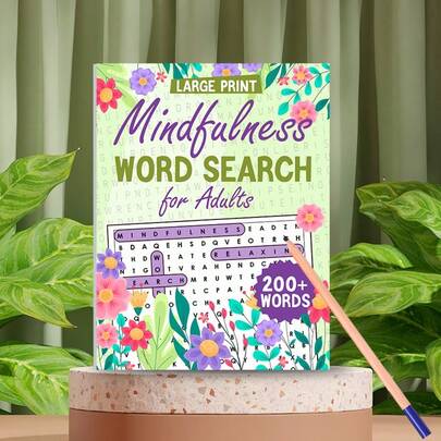 1pc, 20 Pages, New Word Search Notebook, Leisure Puzzle Game, Suitable For Entertainment, Relaxation, And Spare Time Learning, Can Be Used As A Gift (Pen Not Included)