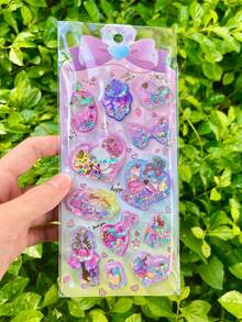 3D可爱海豹贴纸，闪亮水晶3D浮雕装饰贴纸，趣味兔子卡通动物贴纸，适用于水瓶、冰箱、手机壳、笔记本、计划本、奖励礼品 - 彩色 - 查看 7