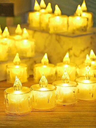 2/3/5pcs Battery Operated Crystal LED Flameless Candle Lights, Indoor Decorative Electronic Candle Lights, Suitable For Birthday Party Decor, Night Decor, Wedding Decor, Bedroom Candle Decor, Tea Lights, Holiday Decor, Proposal Scene Decor, Comes With Screws