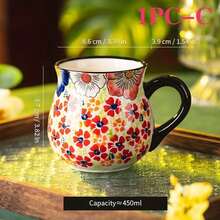 1pc Handpainted Ceramic Coffee Mug, Creative Handcrafted Ceramic Cup, Classic Beverage Cup With Handle, Suitable For Hot Or Cold Drinks, Summer & Winter Tableware, Halloween, Christmas, Wedding, Birthday, Valentine's Day Gift - Multicolor - View 13