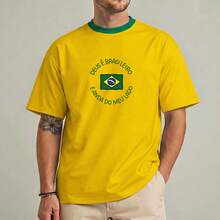 Camiseta Copa Do Mundo Caimento Confortável Brasil - Amarelo - Visão 1