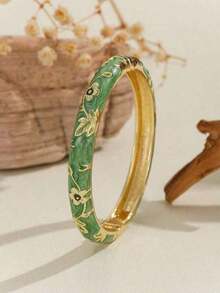 1pc Cloisonne Enamel Droplets Gold Plated Women's Bracelet - 嬰兒藍 - 查看 1