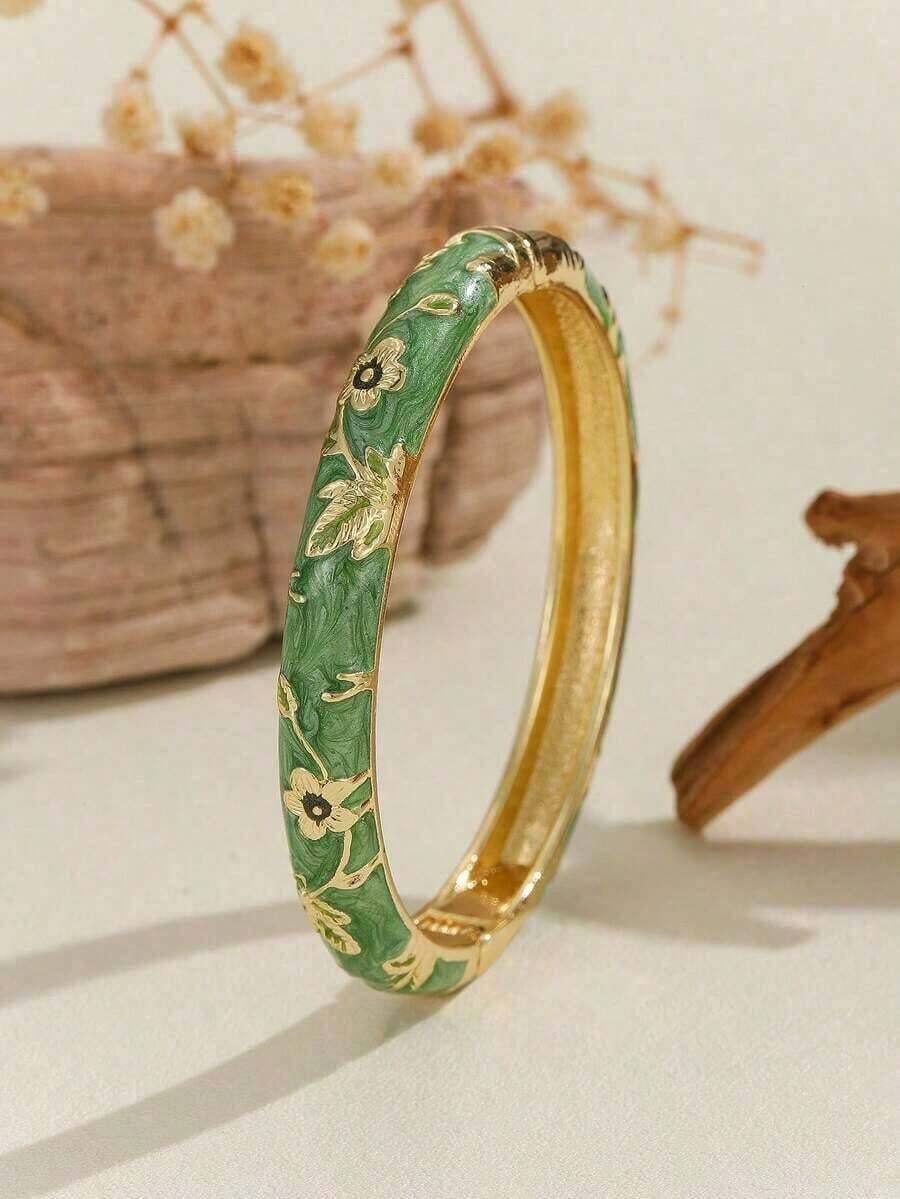 1pc Cloisonne Enamel Droplets Gold Plated Women's Bracelet - 嬰兒藍 - 查看 1