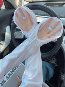 1 Pair Loose Comfortable UV Protection Arm Sleeves, Suitable For Driving And Cycling, Wholesale Ice Silk Sun Protection Arm Sleeves With Gloves, Women Sun Protection Arm Sleeves, Ice Silk Sun Protection Arm Sleeves - Grey - View 13
