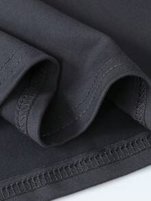 Áo thun cổ tròn in số "67" và chữ cái ngộ nghĩnh dành cho bé trai tuổi teen, hàng mới về. - Màu xám đen - Xem 6