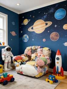 1pc Transparent Large Capacity Doll Storage Sofa, Transparent Plastic Storage Box With Soft Cushion, Decorate Your Nursery, Multifunctional Stool To Save Space In Bedroom & Living Room, Also An Ideal Gift, Home Decor, Doll Storage, Sturdy Structure - Multicolor - View 5