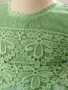 Baby Girls Avocado Green Princess Tulle Dress, Suitable For Parties - Green - View 6