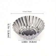 30/20/10pcs Aluminum Tart Mold, Tart Crust Baking Tray, Cupcake, Muffin & Cookie Baking Cups - Silver - View 6