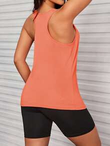 Customizable Women's Tank Top, Add Your Text, Choose Preferred Color And Font, Design Your Own Personalized Printed Tank Top Sports - Orange - View 5