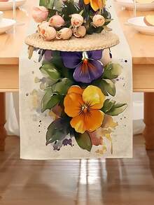 1条色彩鲜艳的花卉桌旗 - 长款印花布料，饰以柠檬和橙花图案，是春夏家居装饰的完美之选。非常适合家庭聚会和室内/室外使用，为餐桌、玄关和客厅增添清新气息（33/120/150/180/200厘米）。 - 紫丁香色 - 查看 2