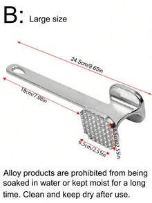 1pc Double-Sided Meat Tenderizer, Aluminum Alloy Steak Pounder Tool - Multicolor - View 11