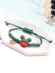 1pc Handmade Beaded Cartoon Bracelet, Adjustable With Rhinestone Decor, Candy Color Bracelet Suitable For Women And Couples, Party Jewelry, Small Party Favors, Birthday And Holiday Party Accessories, Adjustable Rhinestone Decorated Bracelet, Suitable As A Gift For Girls And Friends - A - View 17