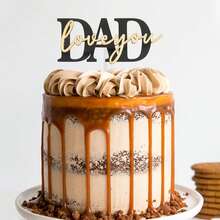 1个/3个/6个亚克力“我爱爸爸”蛋糕装饰插牌 - 父亲节生日派对最佳用品 - 多色 - 查看 4