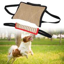 Dog Training Dog Bite Stick Chewing Pet Toy With 2 Rope Handles Dog Training Pillow Bite Tug Durable - Brown - View 9