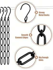7-Slot Metal Chain Hanger, Space-Saving Foldable Organizer, Multi-Hook High-Efficiency Storage, Durable Wardrobe Accessory, Clothing Organization And Storage - Multicolor - View 7