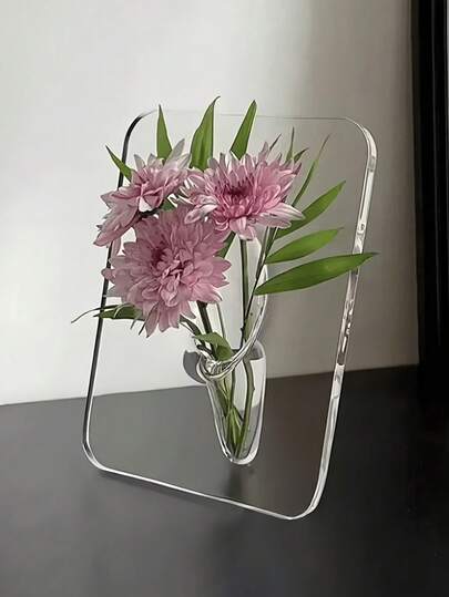 مزهرية أكريليك حديثة أنيقة - تصميم مستطيل شفاف، مناسبة لعرض الزهور في غرفة المعيشة وطاولة الطعام، مزهرية زخرفية للمنزل والمكتب، مناسبة لديكور غرفة الزفاف الزهرية، هدية عيد الأم، حامل زهور للطاولة، مزهرية نباتات مائية، ديكور المنزل، ديكور الفناء، زهور اصطناعية، مستلزمات الحديقة