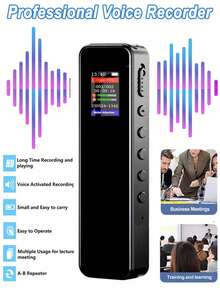 Digital Voice Recorder With MP3 Player, Voice Recorder With Playback Digital Voice Recorder, Noise Reduction & HD 1536 Kbps Sound Quality, 230mAh Rechargeable Lithium Polymer Battery, Mini Tape Recorder, Compact Design For Lectures, Conferences And Interviews, For Students, Teachers, Journalists - View 3
