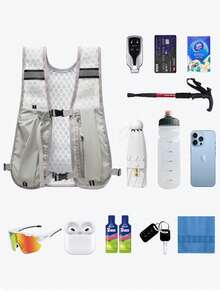 1pc Backpack Cycling Running Casual Small Backpack, Breathable Waterproof Running Vest Water Bottle Phone Backpack - Multicolor - View 5