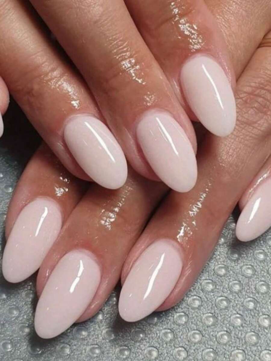 Bộ 24 miếng dán móng tay ngắn hình bầu dục, màu nude bóng, màu kẹo Macaron, móng giả acrylic phủ toàn bộ, bao gồm 1 gel dán và 1 dũa móng, phù hợp cho phụ nữ và bé gái sử dụng hàng ngày khi đi làm, học tập và dự tiệc. - Màu be - Xem 1