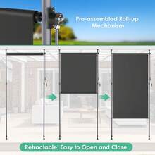 Clamp Awning, Vertical Awning, Balcony Outside, Extendable, Without Drilling, Vertical Awning With Hand Crank, Privacy Screen, Sun Protection, Wind Protection - Grey - View 7