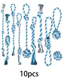 1pc Set Light Blue Refreshing Series Rope Chew Toys For Dogs - Light Blue - View 8
