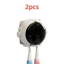 宇航员牙刷架，卡通牙刷收纳架壁挂式，四口之家浴室牙刷架，无需钻孔 - 彩色 - 查看 14