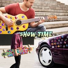 50张成人迪斯科球贴纸，充满活力的复古派对装饰，适用于70、80、90年代主题活动，防水乙烯基贴纸，可用于笔记本电脑、水瓶、滑板、行李箱、派对礼品、单身派对、音乐节、夜店装饰、DIY手工项目以及复古美学爱好者，采用闪亮的镜面球设计，色彩大胆，包括粉色、蓝色、金色和紫色。 - 彩色 - 查看 10