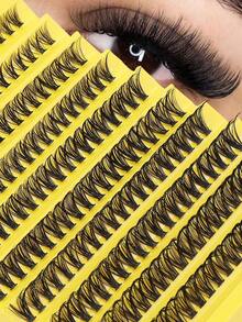 200pcs D-Curl Fluffy DIY Eyelash Clusters, Mixed Natural Eyelash Extensions, Super Thick & Lengthening Lash Clusters, Curled Individual Lashes, Thin & Lengthening Lashes, Cartoon-Like Lengthening Lashes, Suitable For Home Beginners. Super Thick False Eyelashes, Large Capacity Lash Clusters, Eyelash Clusters, Individual Lashes, Lash Clusters, False Eyelashes - View 2