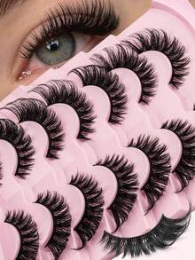 7 Pairs Luxury Fluffy False Eyelashes - Thick & Long, 3D Lashes, Reusable, Soft & Lightweight, Mink-Like Lash Strips For Alluring Eye Makeup - View 1